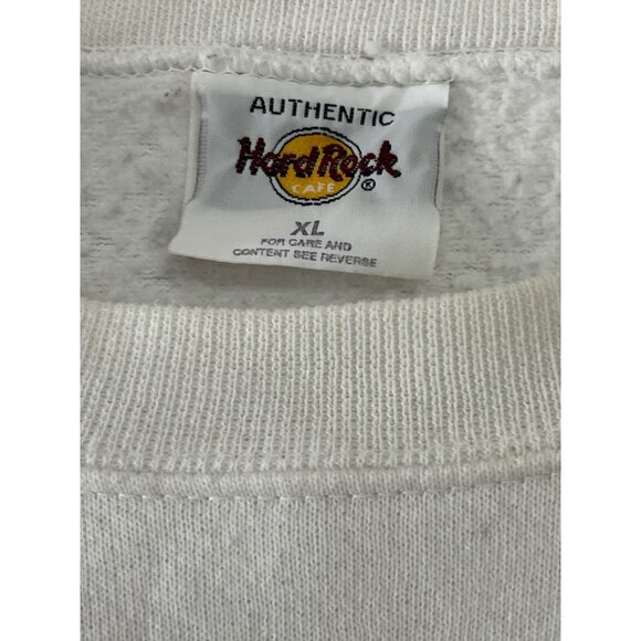 Vintage Hard Rock Cafe Atlantic City Sweatshirt White XL 50/50 Crewneck - Picture 2 of 5